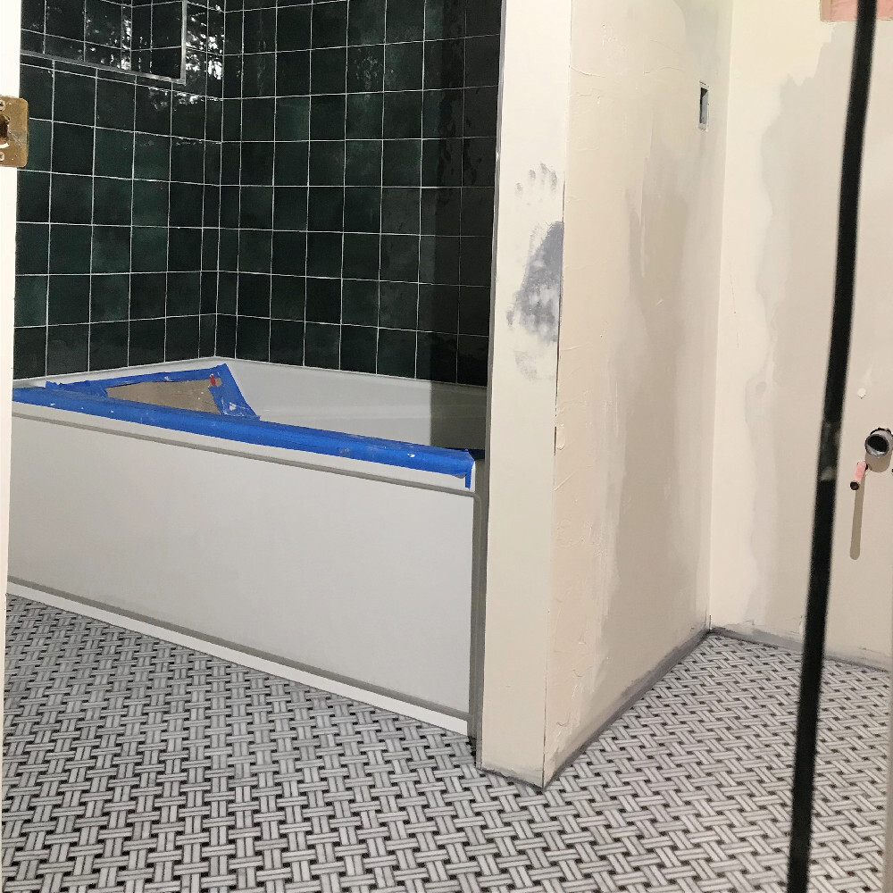 C691XH Carrara White Diagonal Basket Weave Stanza Marble Mosaic Tile Honed