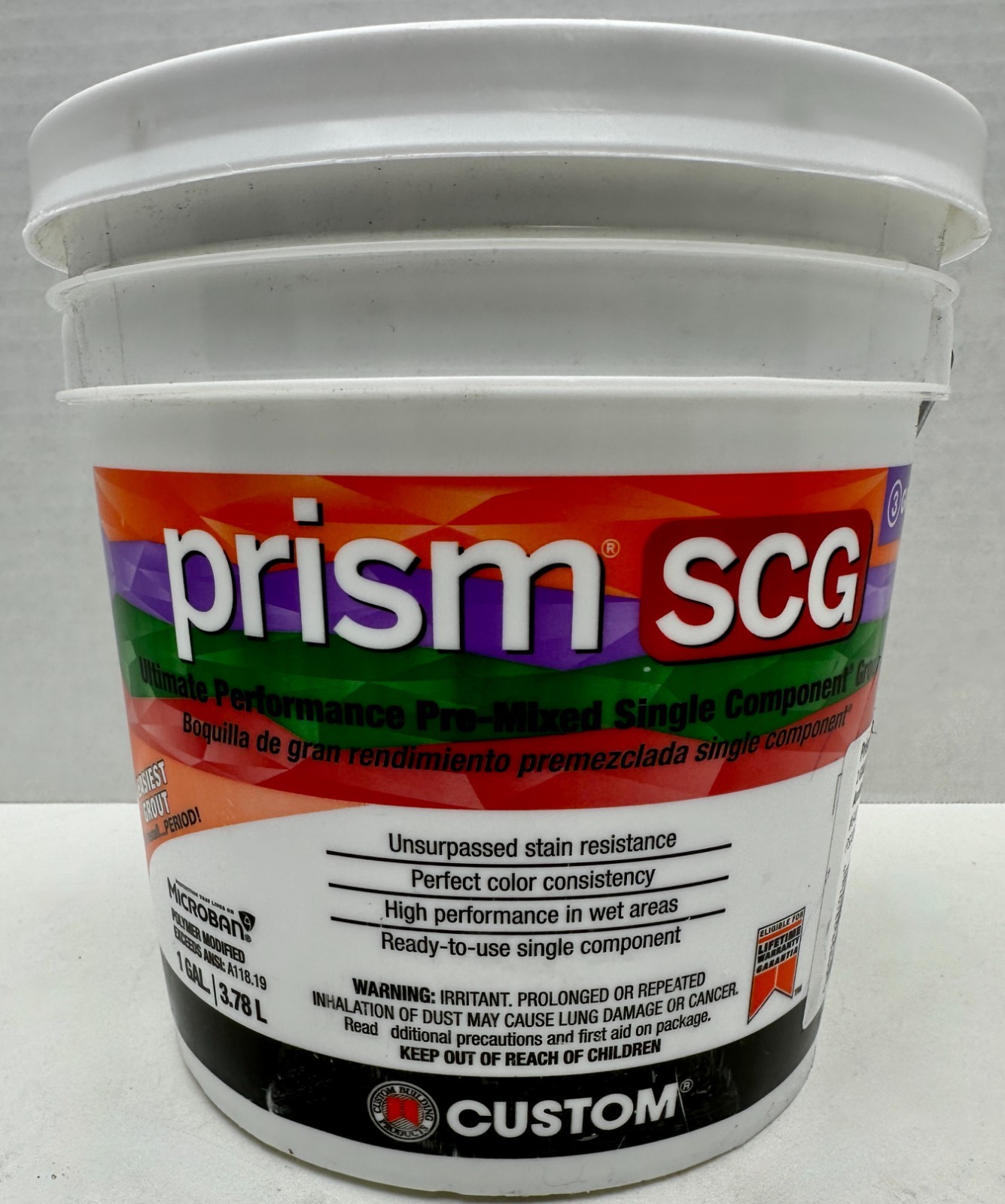 1 Gallon Arctic White #640 Prism SCG Grout Pre-Mixed Single Component Grout