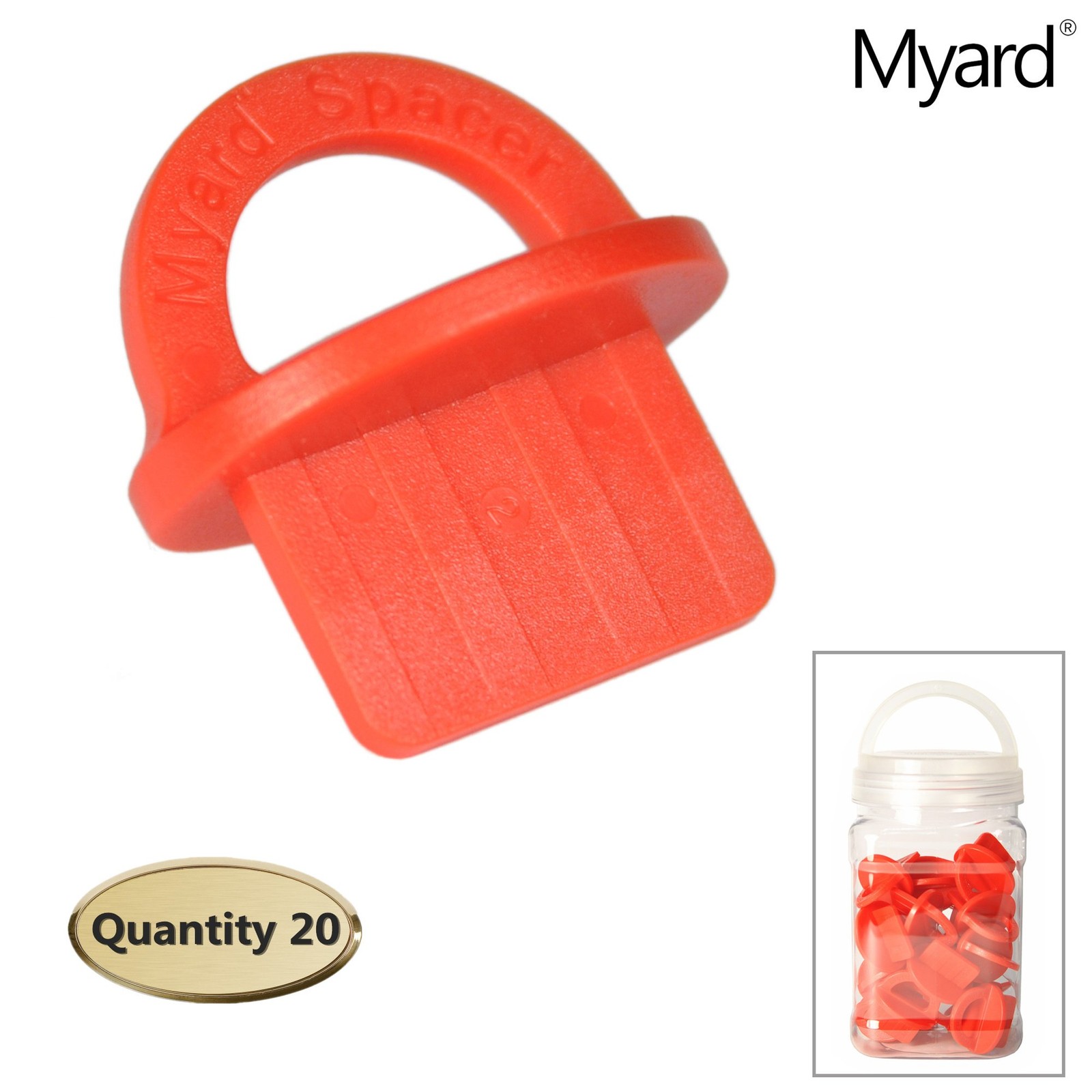 Red 20 Packs 1/8 Inch Deck Spacer with Bright Color Easily Spotting, Easy Pul…