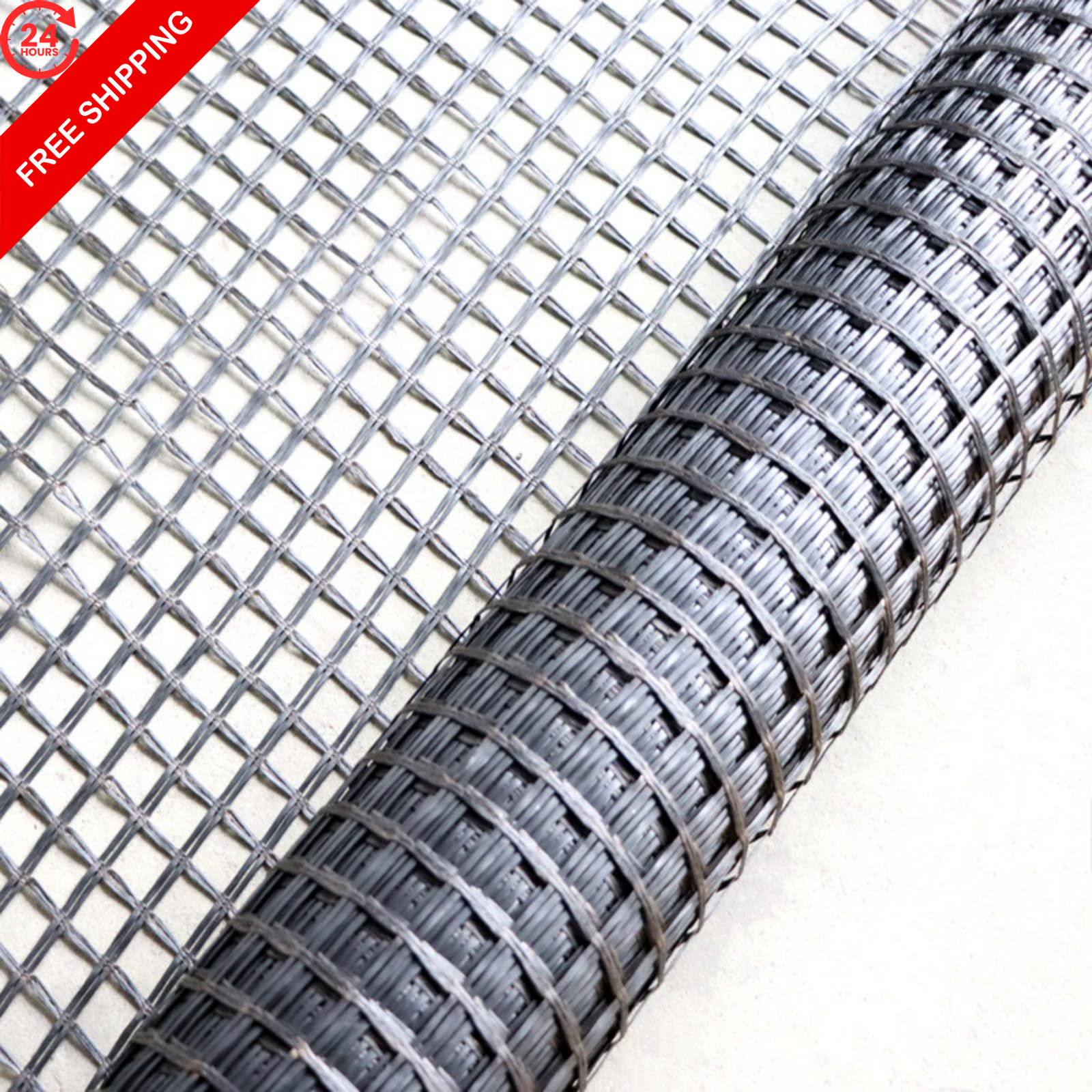 Universal Retaining Wall Geogrid Roll 4′ x 98′ for walls up x 98′, Black