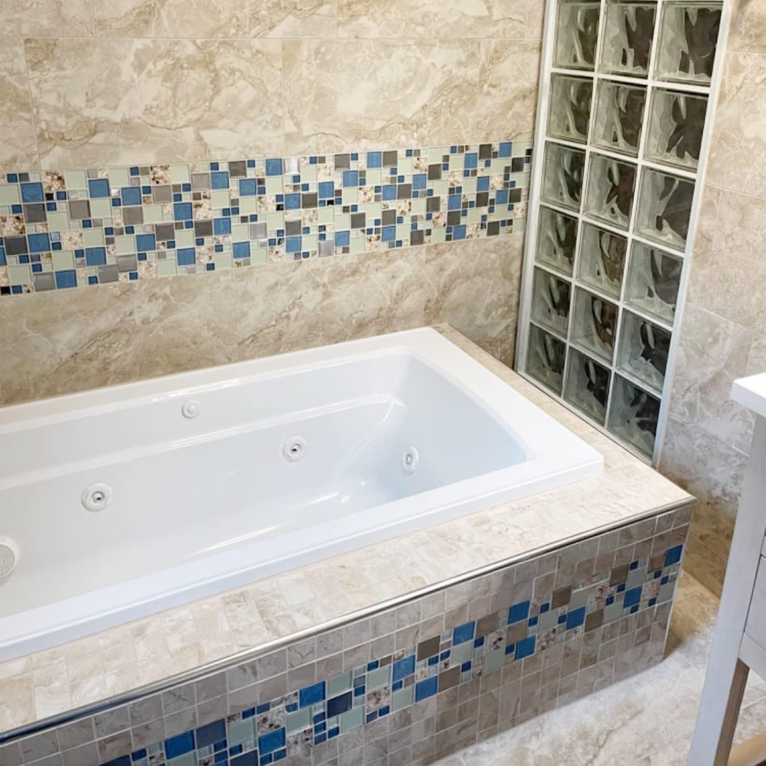Unique Real Seashell Glass Tiles – 5 Sheets for Kitchen and Bathroom Backsplash