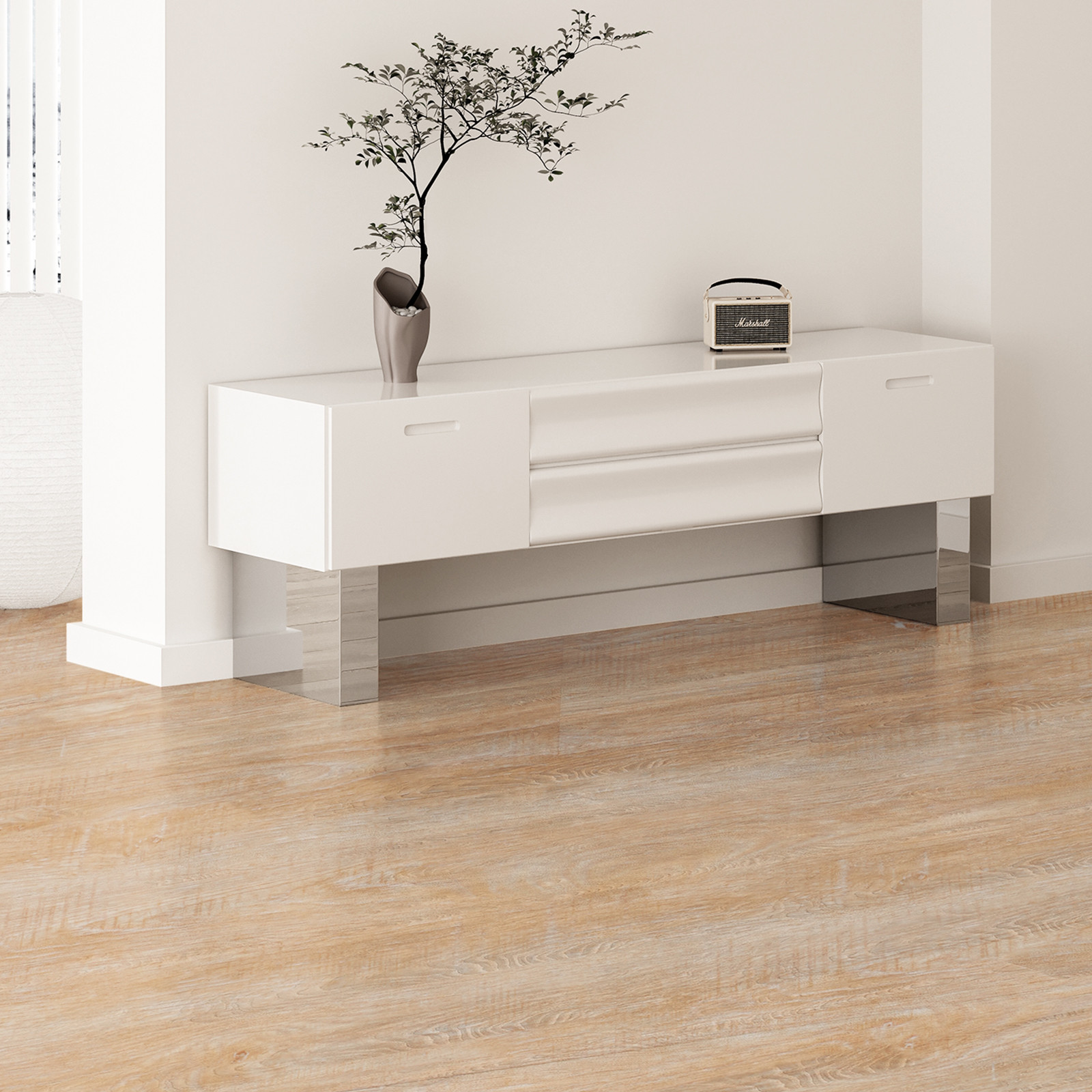 VEVOR Interlocking Vinyl Floor Tiles 10PCS 5.5mm Thick Natural Wood Grain