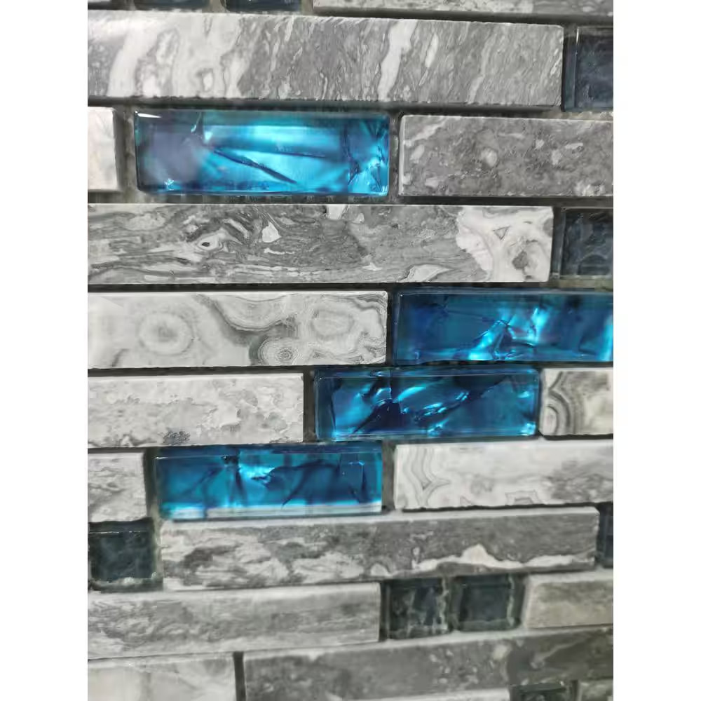 Blue 12 In. X 12 In. Glass Mosaic Tile for Kitchen Backsplash or Bathroom Backsp