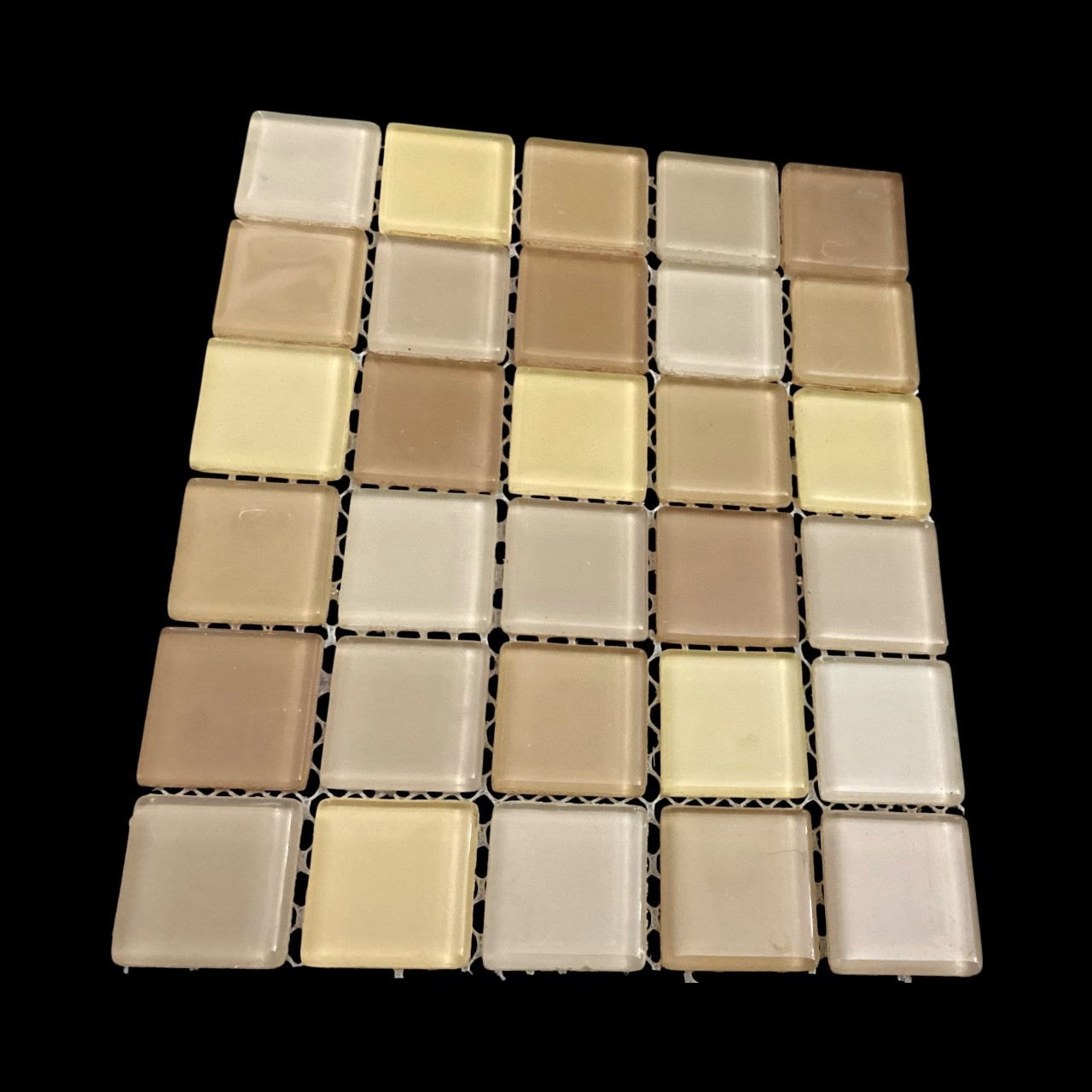 Multicolored Beige/Tan/Yellow/Brown Glass Mosaic Tiles-crafting/design projects