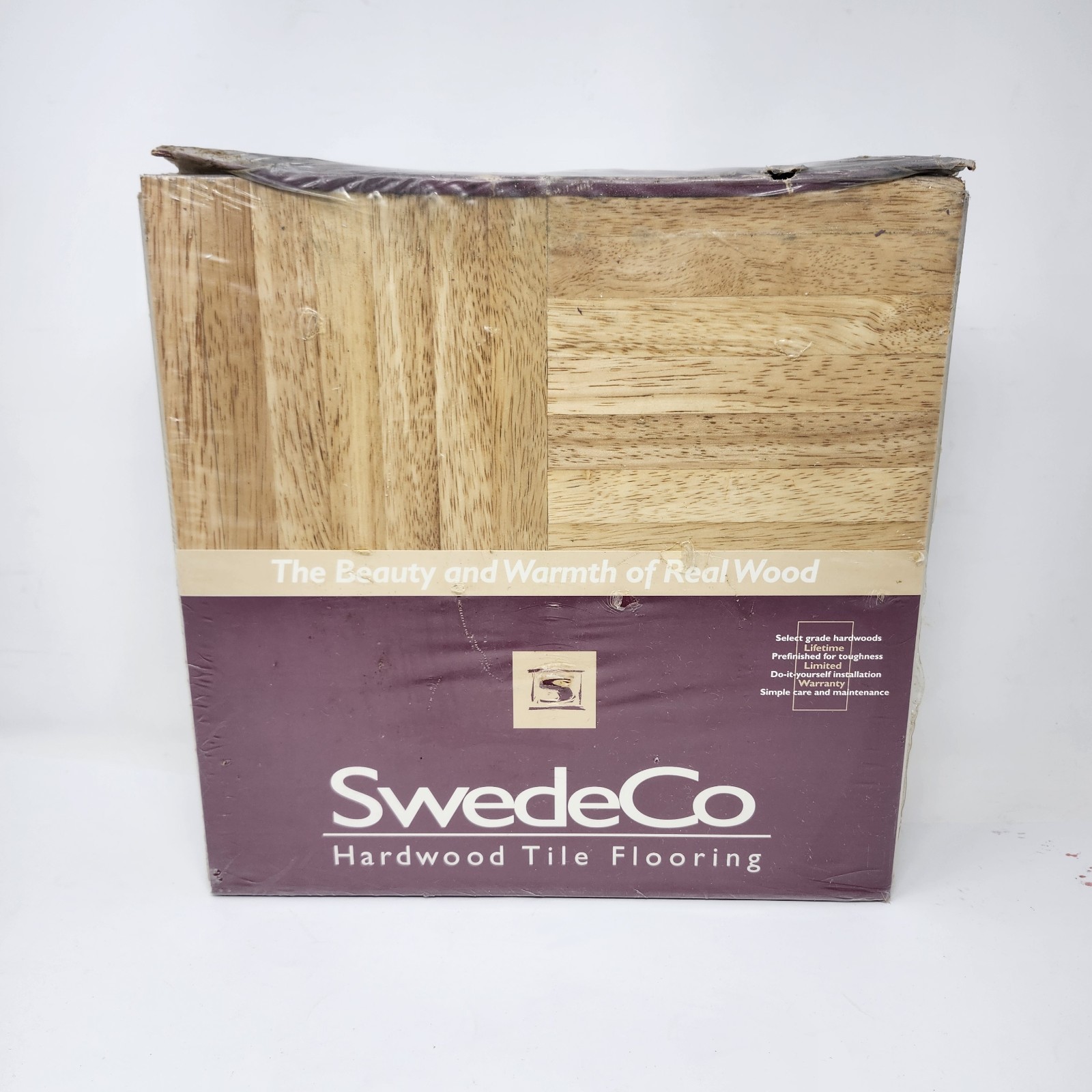 Vintage Beech Parquet Hardwood Tile Flooring (10 Tiles/Package) Swedeco Natural
