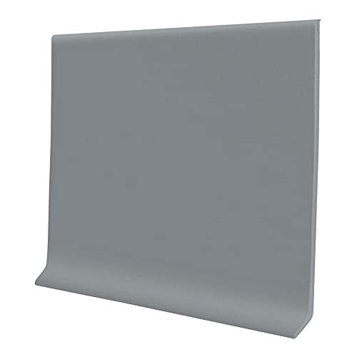 Gray Vinyl Wall Base 4inX40ft, Strong Peel and Stick Adhesive 4 inch X 40 ft 1