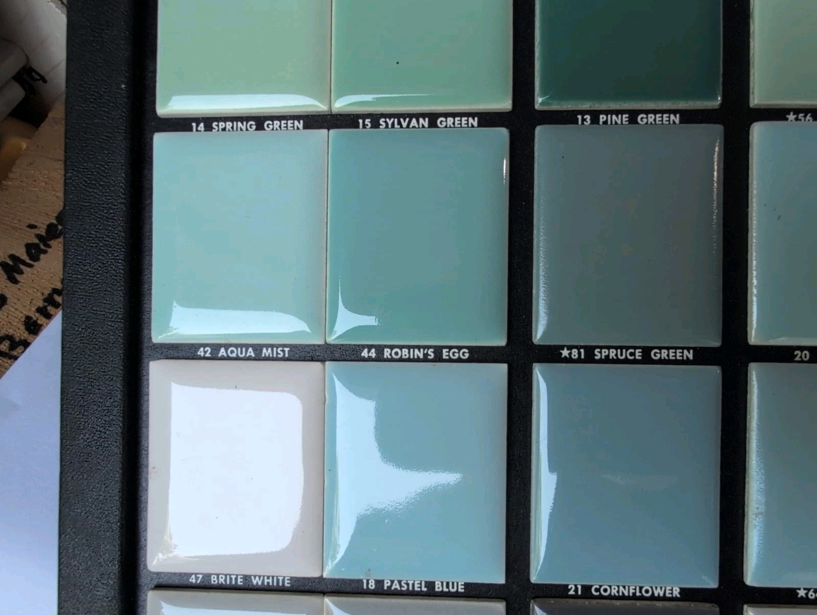 1 pc 4-1/4″ Ceramic Tile Mud Bullnose A4402 #44 Robins Egg American Olean Gloss