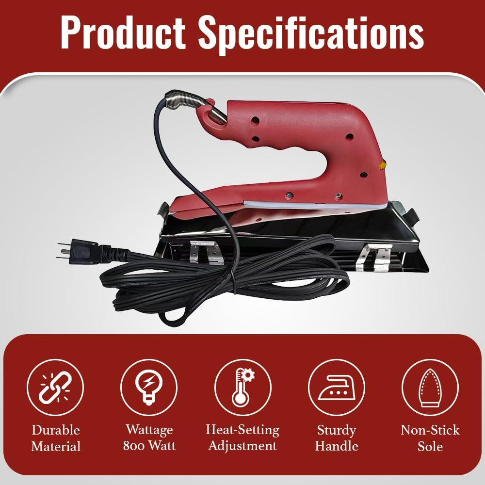 ZY305 10In. 800 Watt Carpet Seaming Iron
