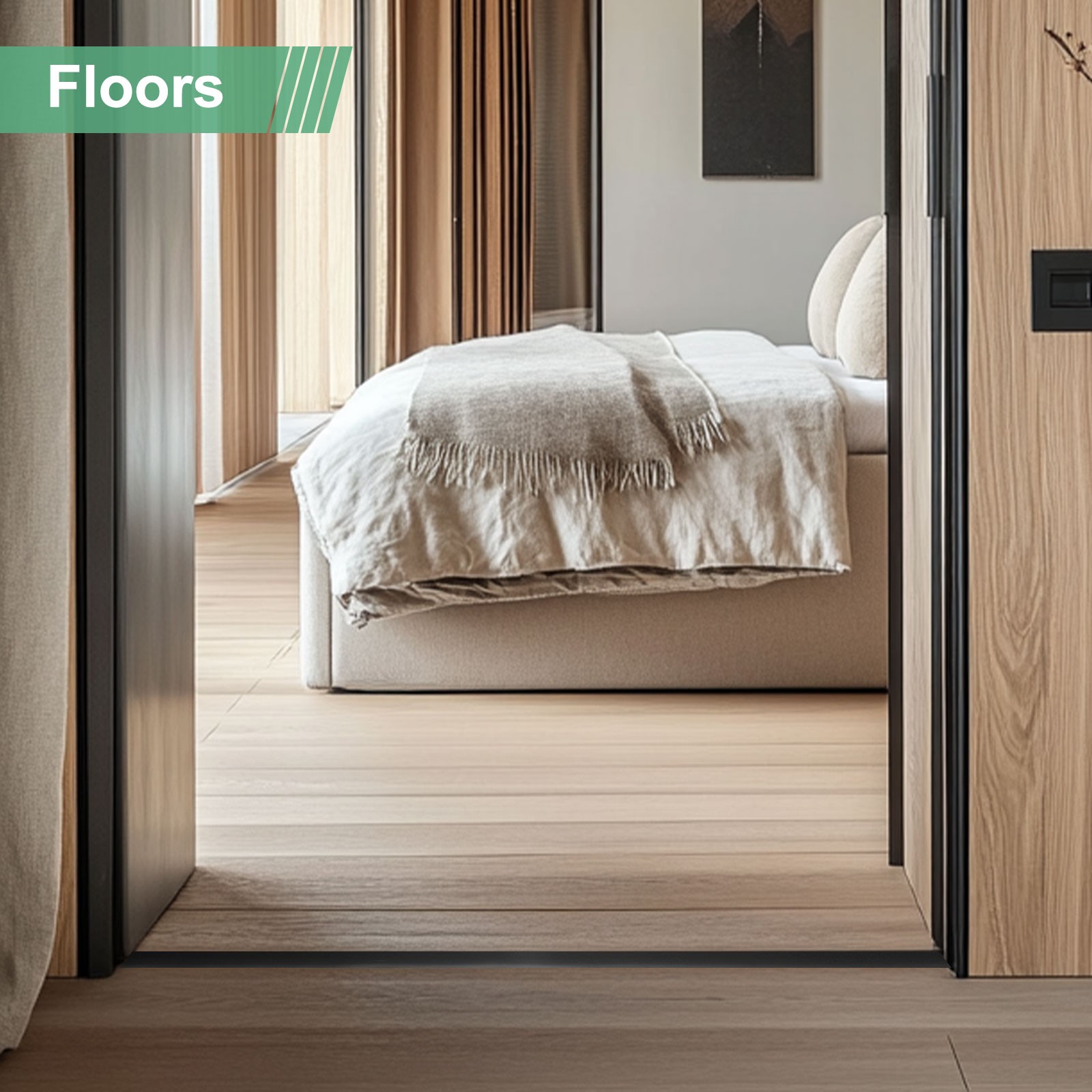 Transition Strip, 3.28FTx2.99Inch(1mx7.6cm) Floor Strip [Black]