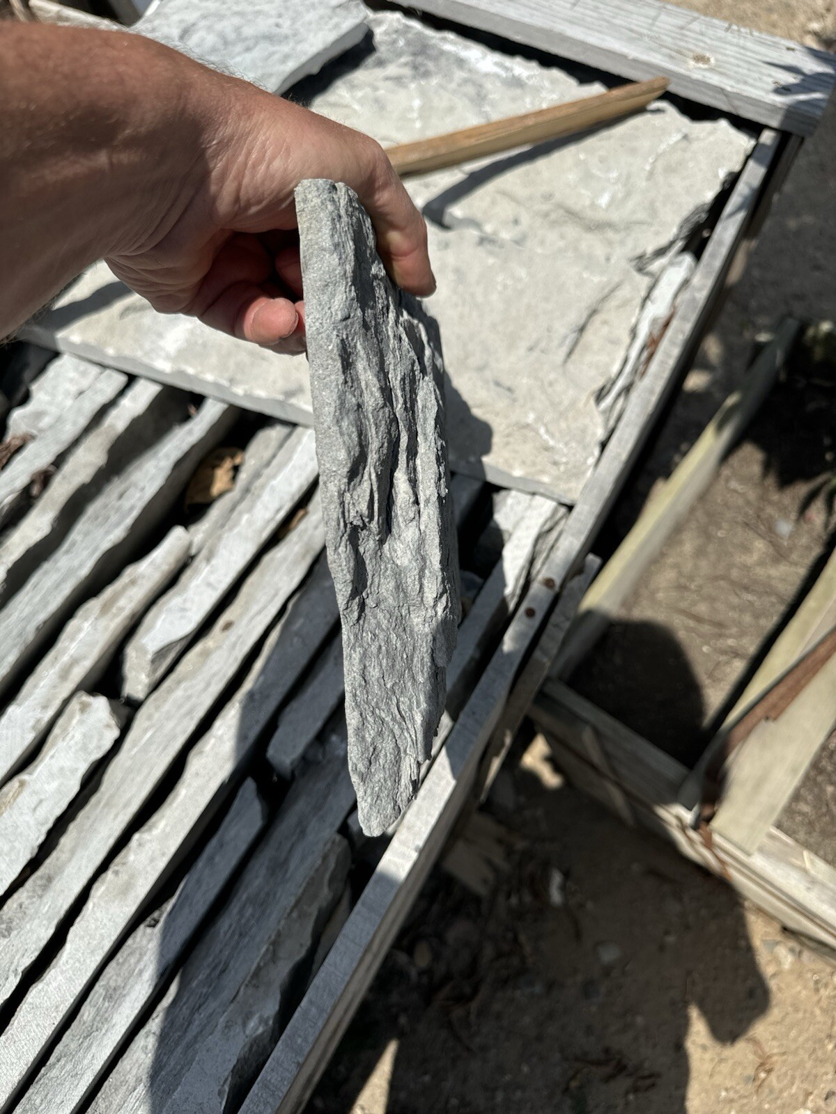Grey Limestone Cladding And Pavers Random Widths , Pavers And Blocks Available