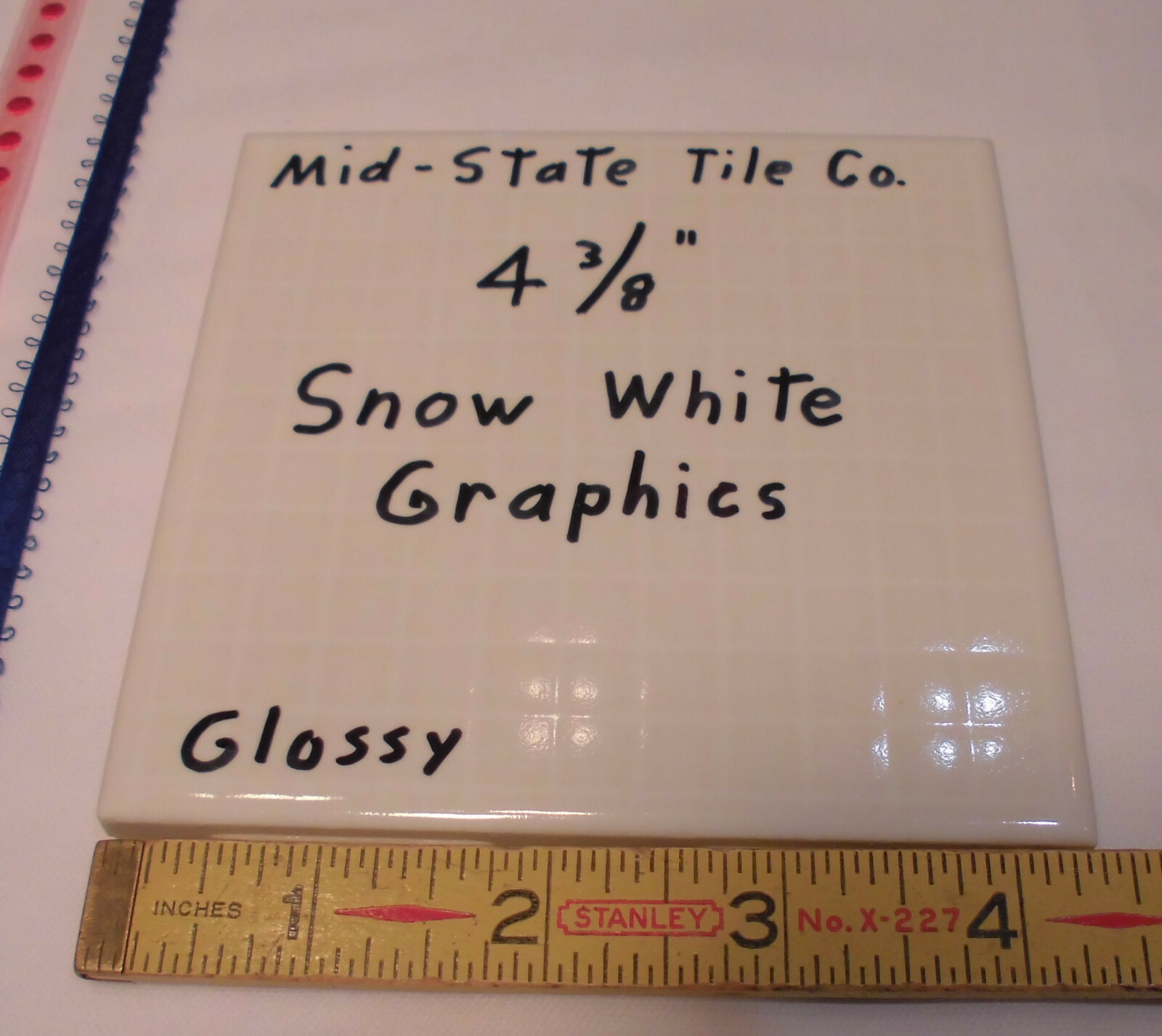 1 pc. *Snow White Graphics* 4-3/8″ Glossy Ceramic Tile by Mid-State: graft paper