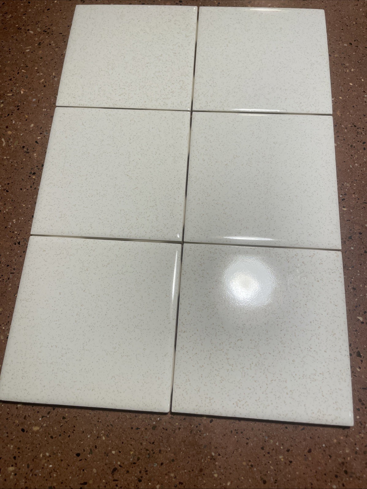 1 Wall Tile USA 4-3/8″ Vintage Gloss Brown Speckled Oatmeal