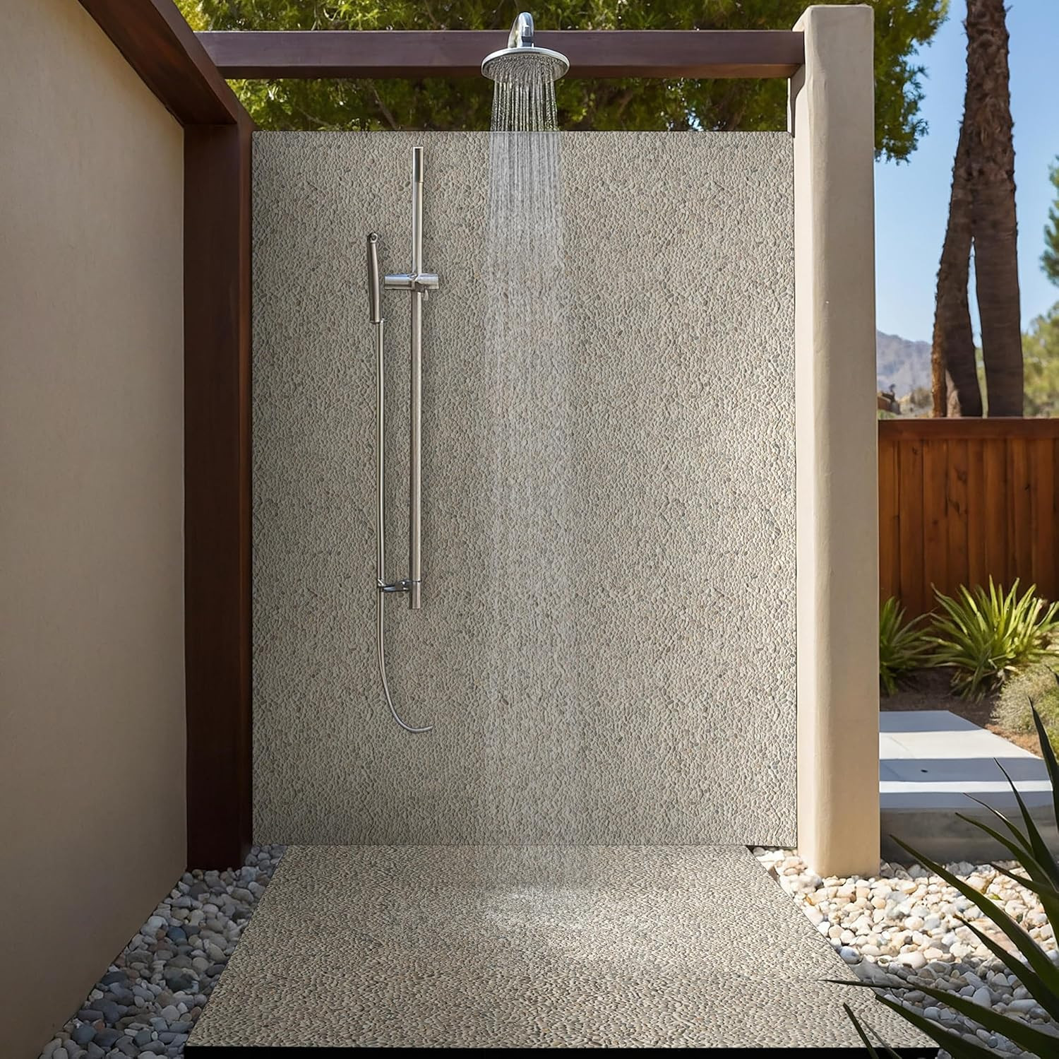 Ivory White Tumbled Marble Mosaic Tile for Backsplash & Shower Walls