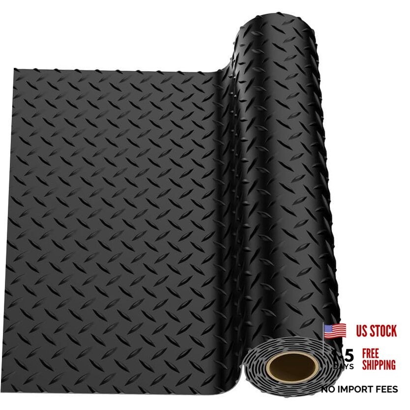 Garage Floor Mat, PVC Flooring Roll Thickened Garage Mats, Heavy 2FTX4FT Black
