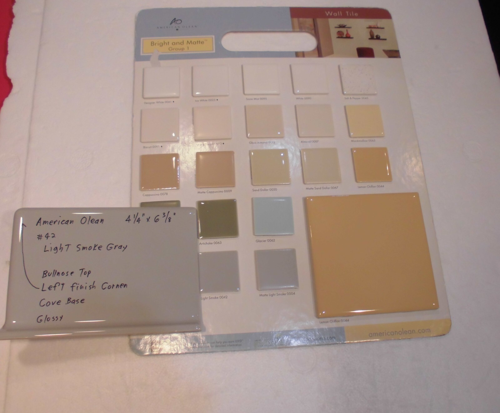1 pc. Light Smoke Gray: base/cove Ceramic Tile: 4-1/4″ X 6″ Left Finish Corner