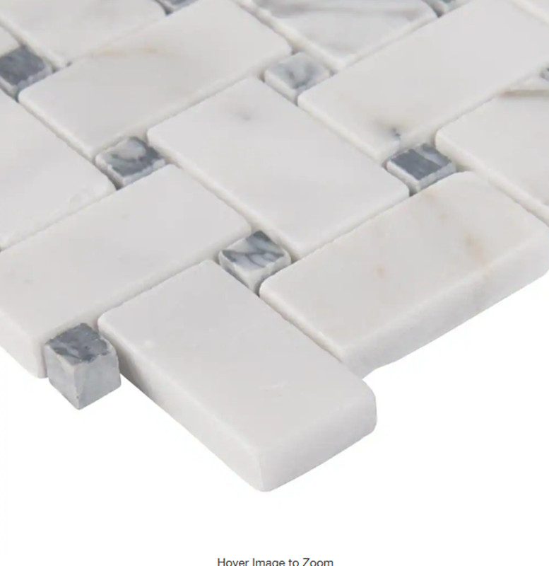 MSI Calacatta Cressa Basket Weave 11.38×12.38 Honed Marble Look Floor Wall Tile