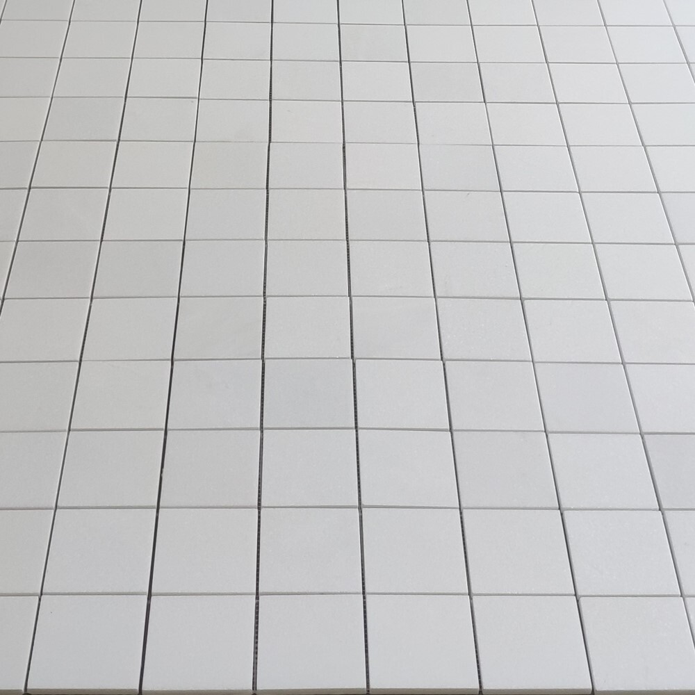 T27XH Thassos White Marble 3×3 Square Mosaic Tile Honed