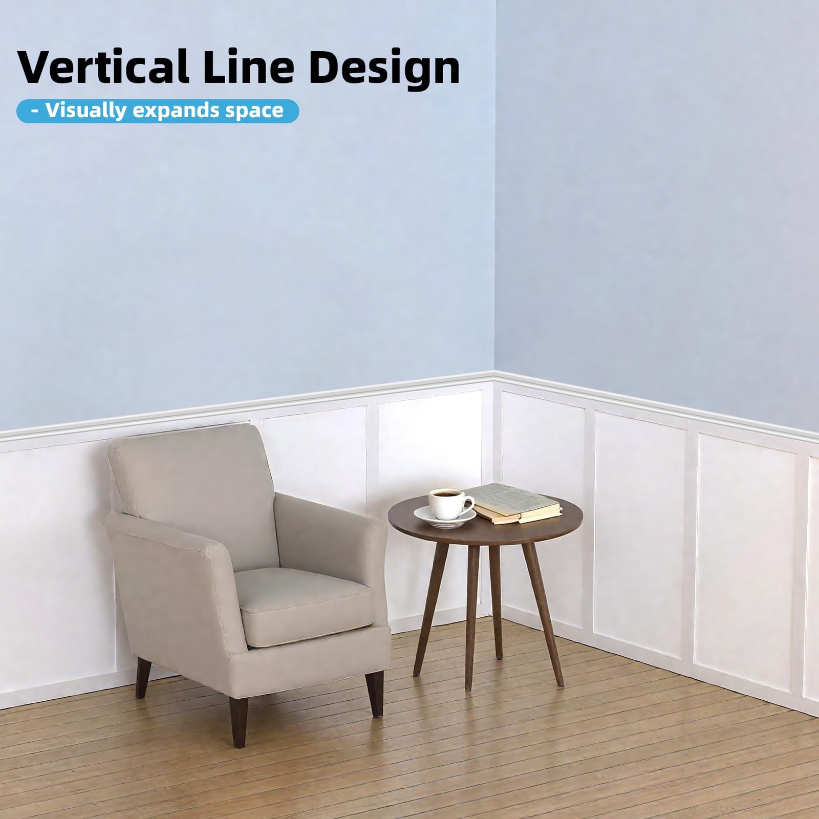Premade Board and Batten Paintable Wainscoting Kit, MDF Accent Wall Panel for Ki