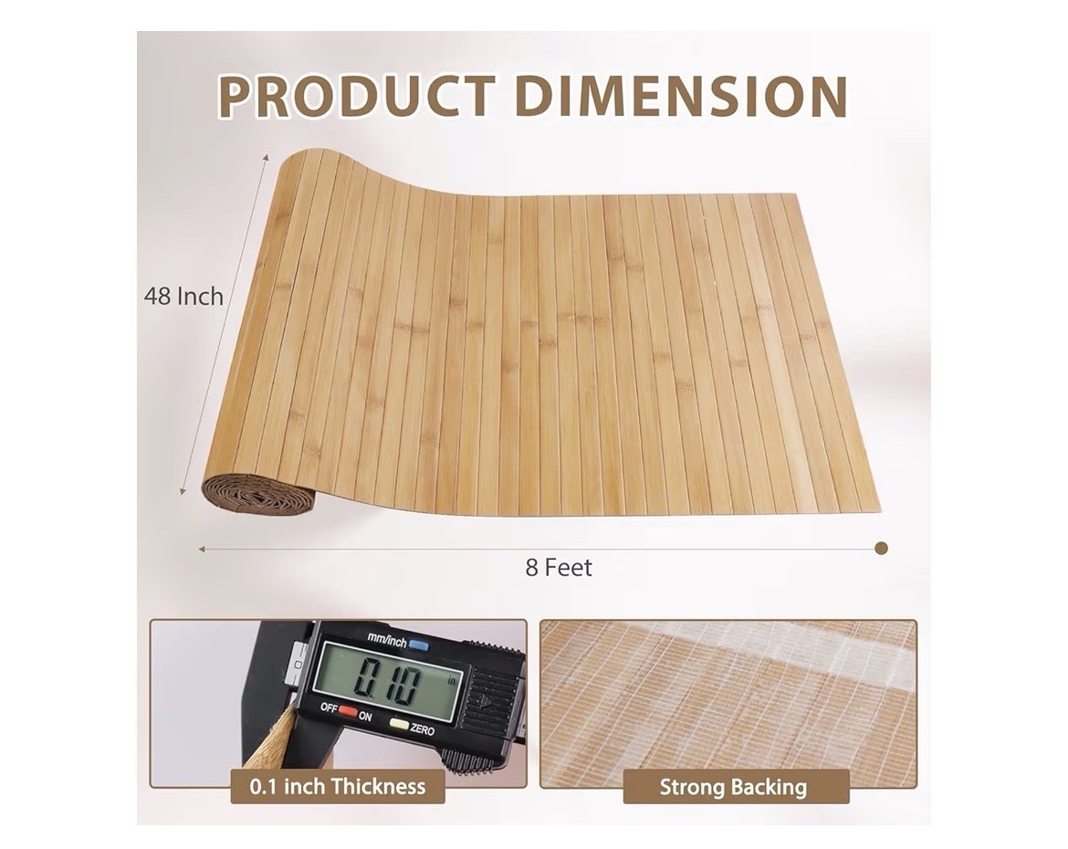 Natural Bamboo Wall Panel for Interior Wall Decor, Pole Wrap Wainscoting (S195)