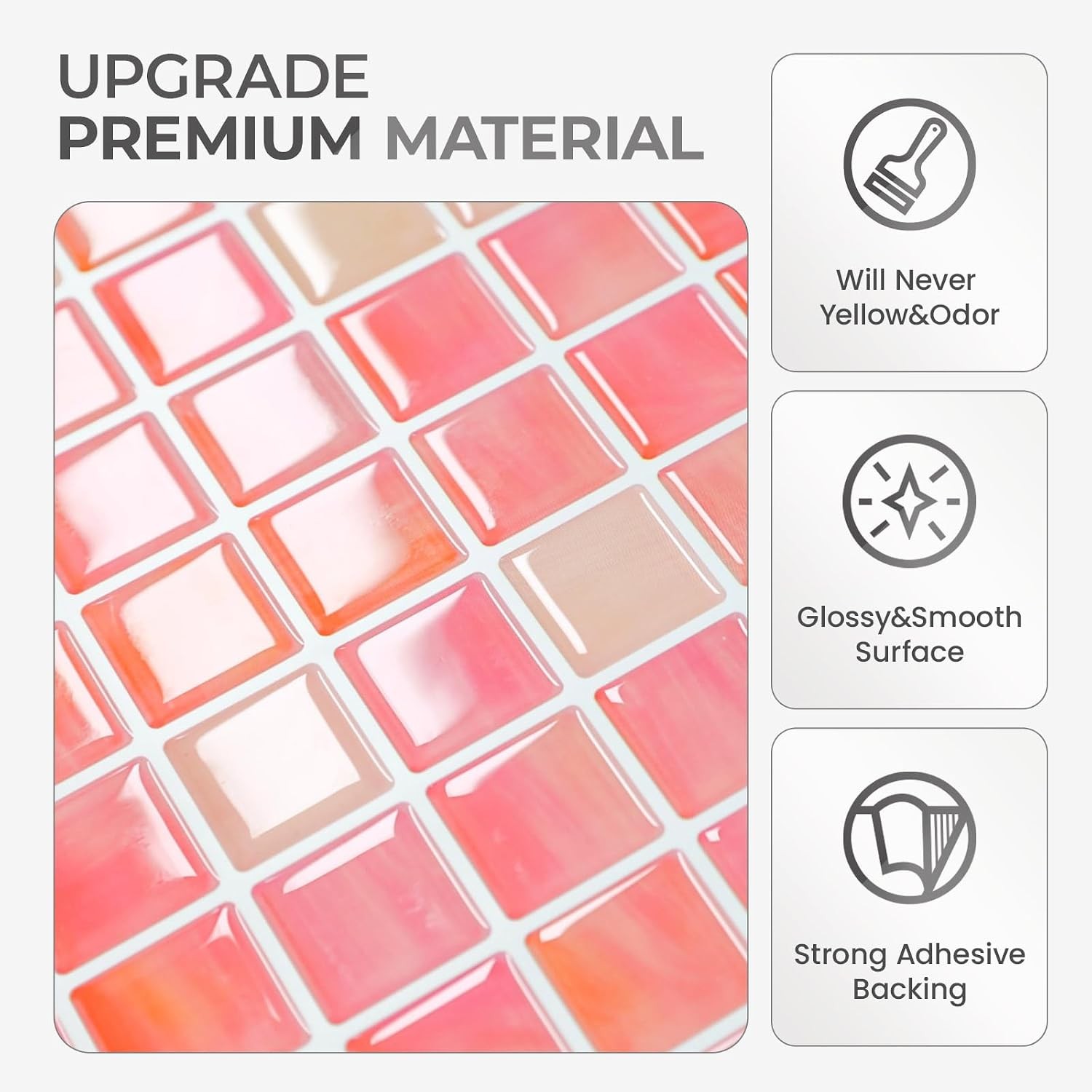5 Sheets Peel and Stick Backsplash, Self Adhesive Wall Tiles, 3D 12″x12″Premium