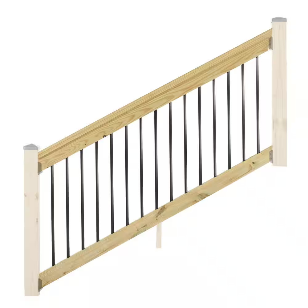 34 In. W X 72 In.H Pressure-Treated Southern Yellow Pine Wood Deck Stair Railing