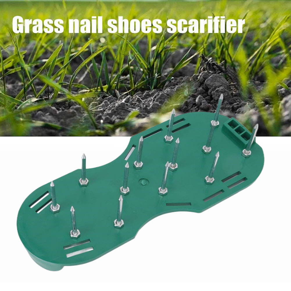 1 Pair Lawn Aerator Shoes Ground Spiked Garden Lawn Aerator Shoes Buckles Tools