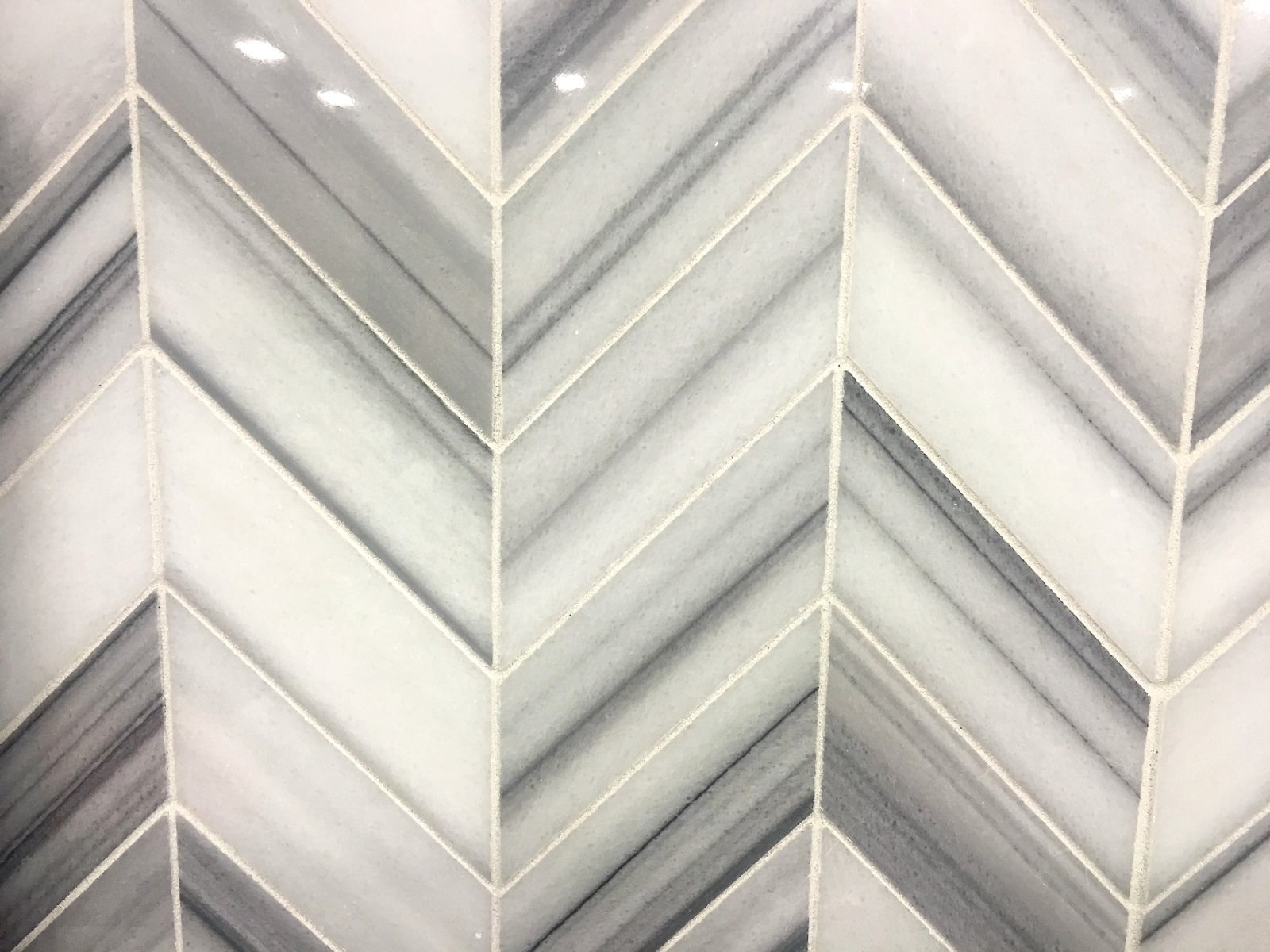 Gray Silver Chevron Marble 9X15 Mosaic Wall and Floor Tile Backsplash Bath
