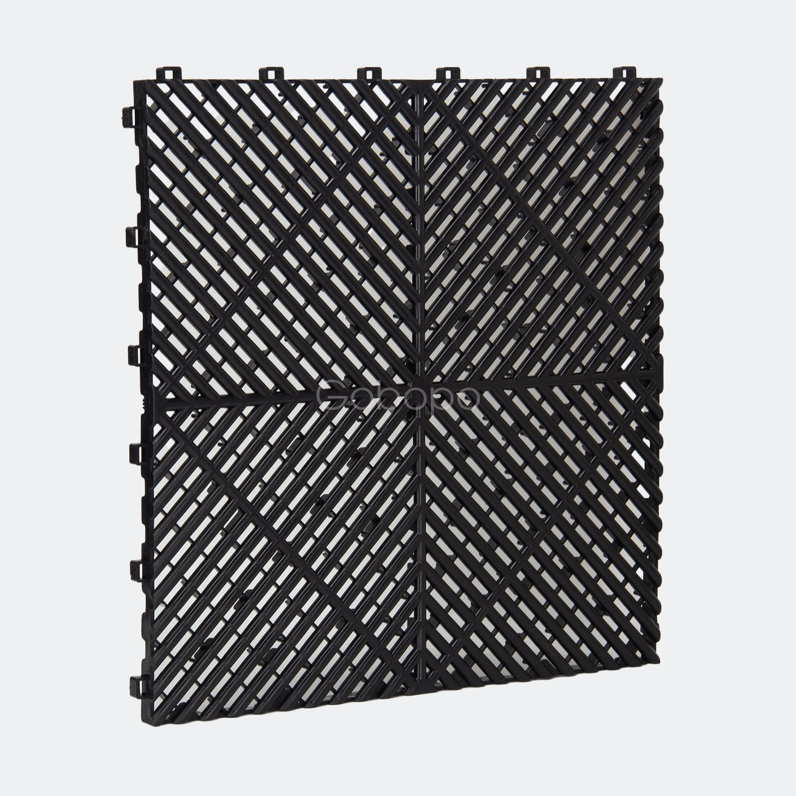 50pcs Black Garage Floor Tile 15.75*15.75″ Interlocking Garage Flooring Mats