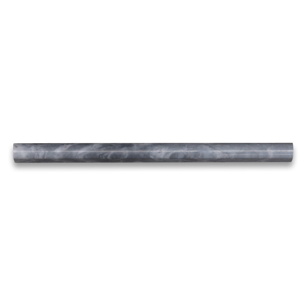 K18P Bardiglio Gray Dark Grey Marble 3/4×12 Pencil Liner Molding Polished