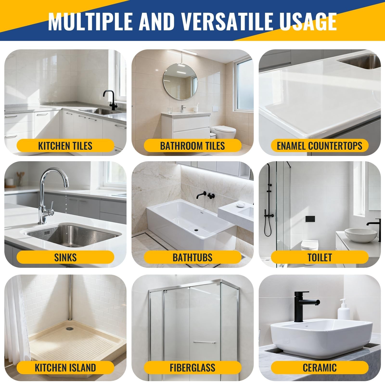 Porcelain Repair Kit White,Tub Chip and Bathtub Repair Kit for Chips, Cracks,…
