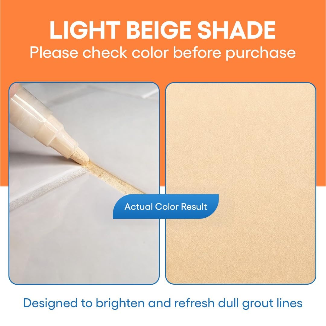 Tile Grout Paint Repair Pen Colorant & Sealer Marker for Bathrooms & Kitchens