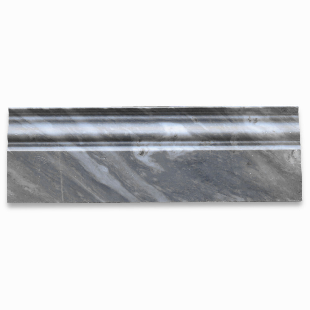 K01H Bardiglio Gray Dark Grey Marble 4×12 Baseboard Crown Molding Honed
