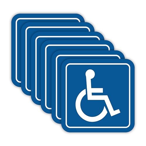 | Handicap Stickers (6 Pack), 3×3 Inches – Strong Adhesive, Waterproof,