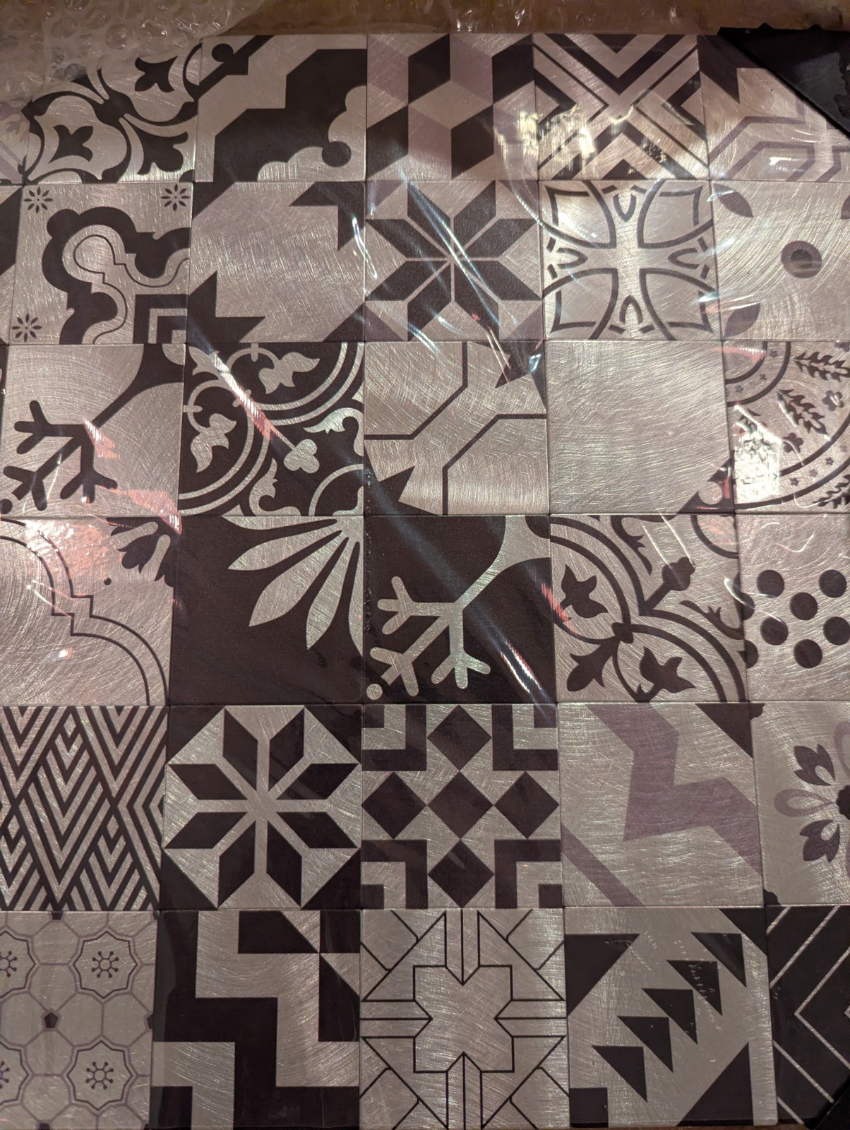 6 Peel and Stick Aluminum Modern Mosaic Self-Adhesive 12″ Tiles Multi Use Decor