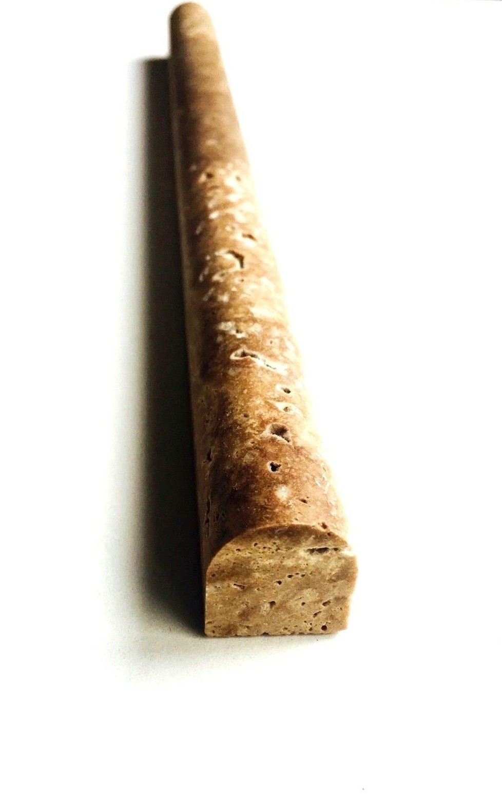 3/4″ X 12″ Noce Travertine Chair Rail Pencil Profile Molding Wall Tile BOX OF 10