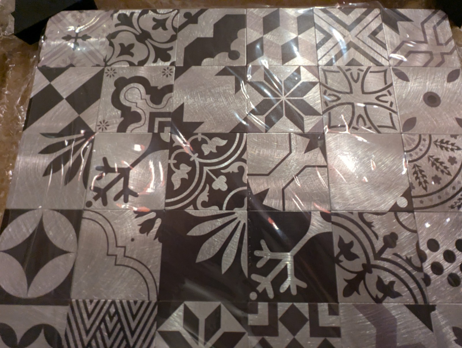 6 Peel and Stick Aluminum Modern Mosaic Self-Adhesive 12″ Tiles Multi Use Decor