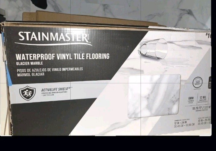 STAINMASTER Glacier Calacatta Marble 24″L x 12″W Waterproof LVF LocalPICKUP ONLY