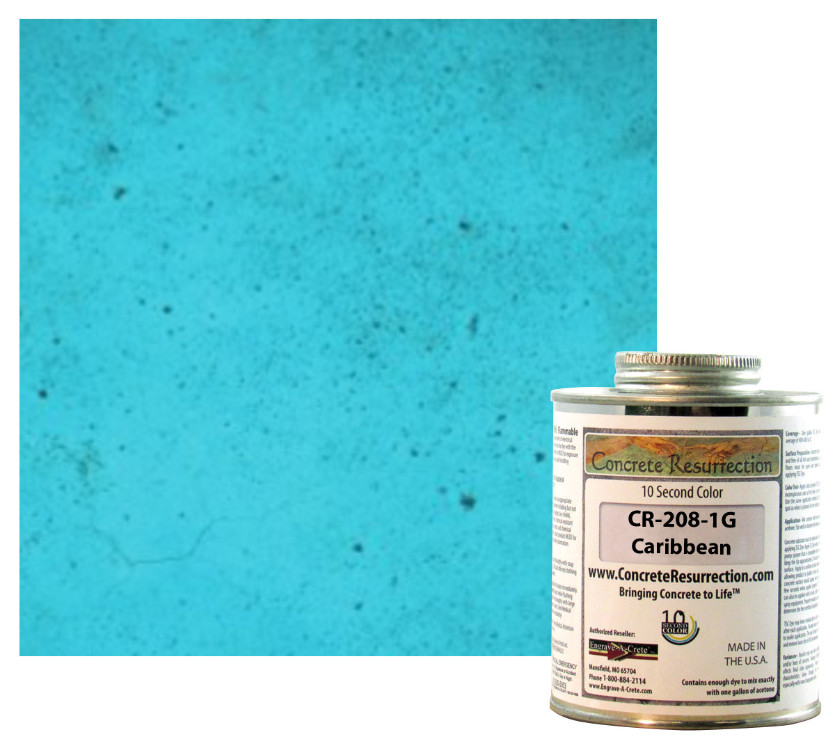 Fast Drying Concrete Stain-Professional-Easy to Use 400-600sq ft Caribbean