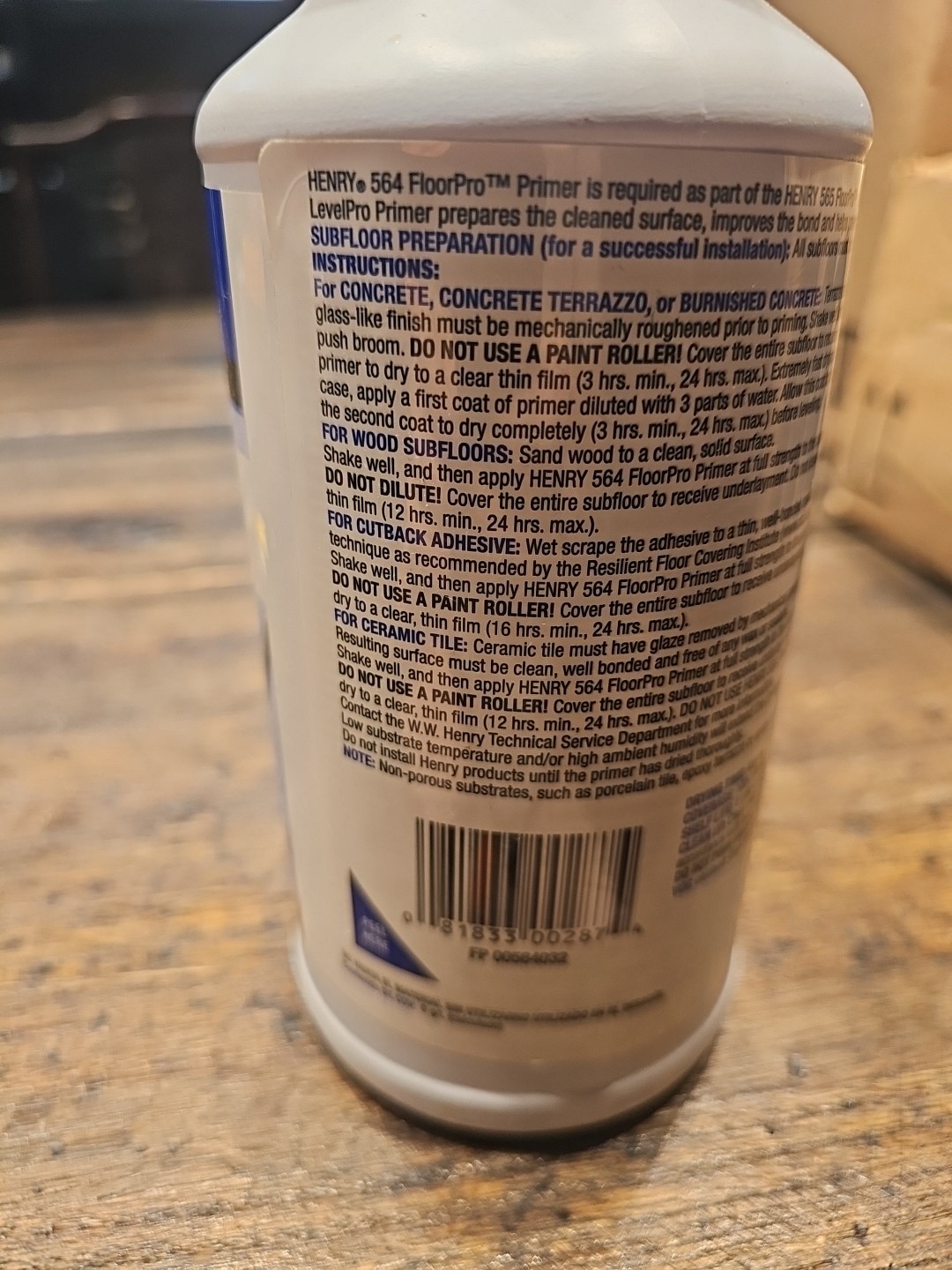 Henry 564 FloorPro Underlayment Primer 1 Quart Prepares Surfaces