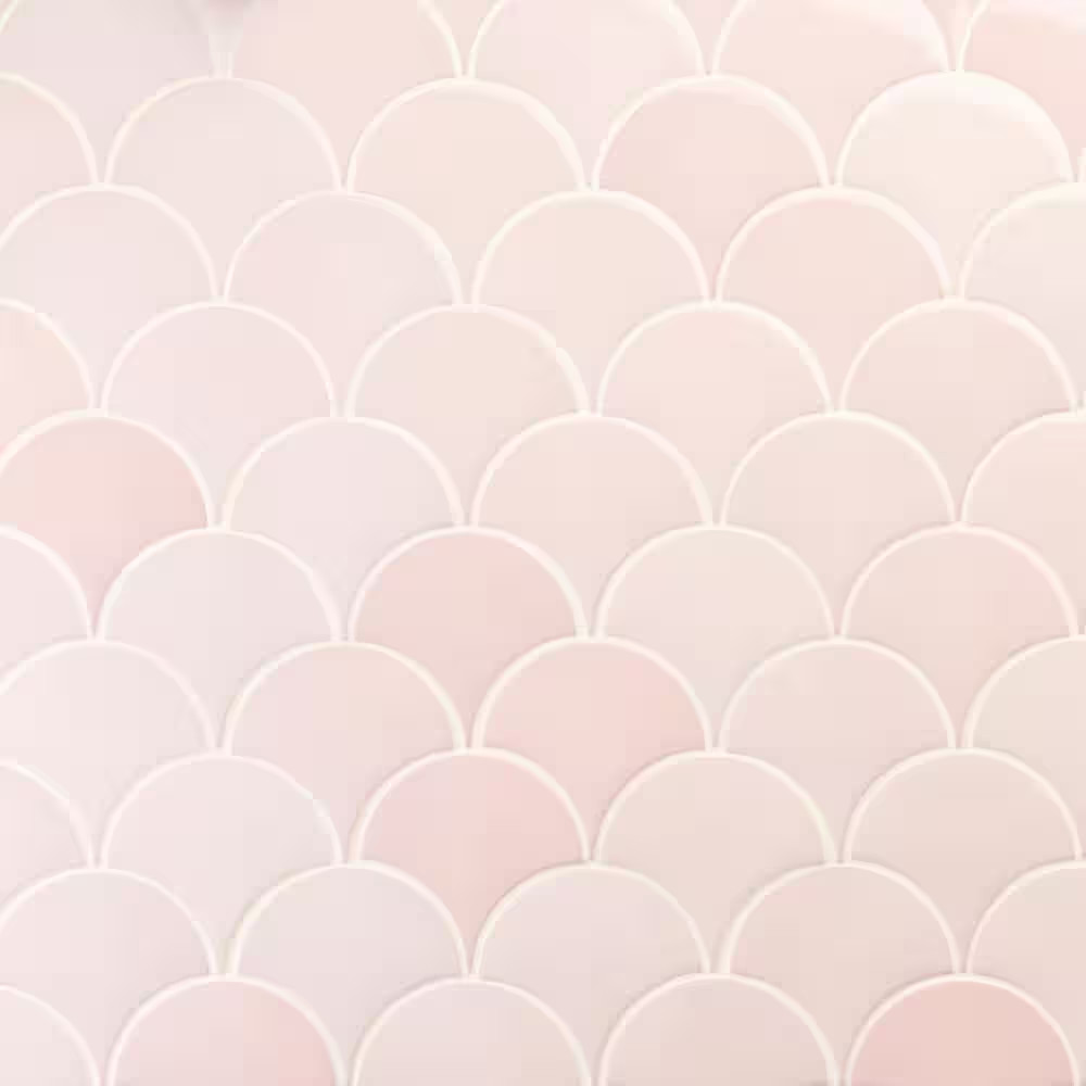 Beta Rose 2.44 In. X 5 In. Scallop Polished Ceramic Wall Tile (4.06 Sq. Ft./Case