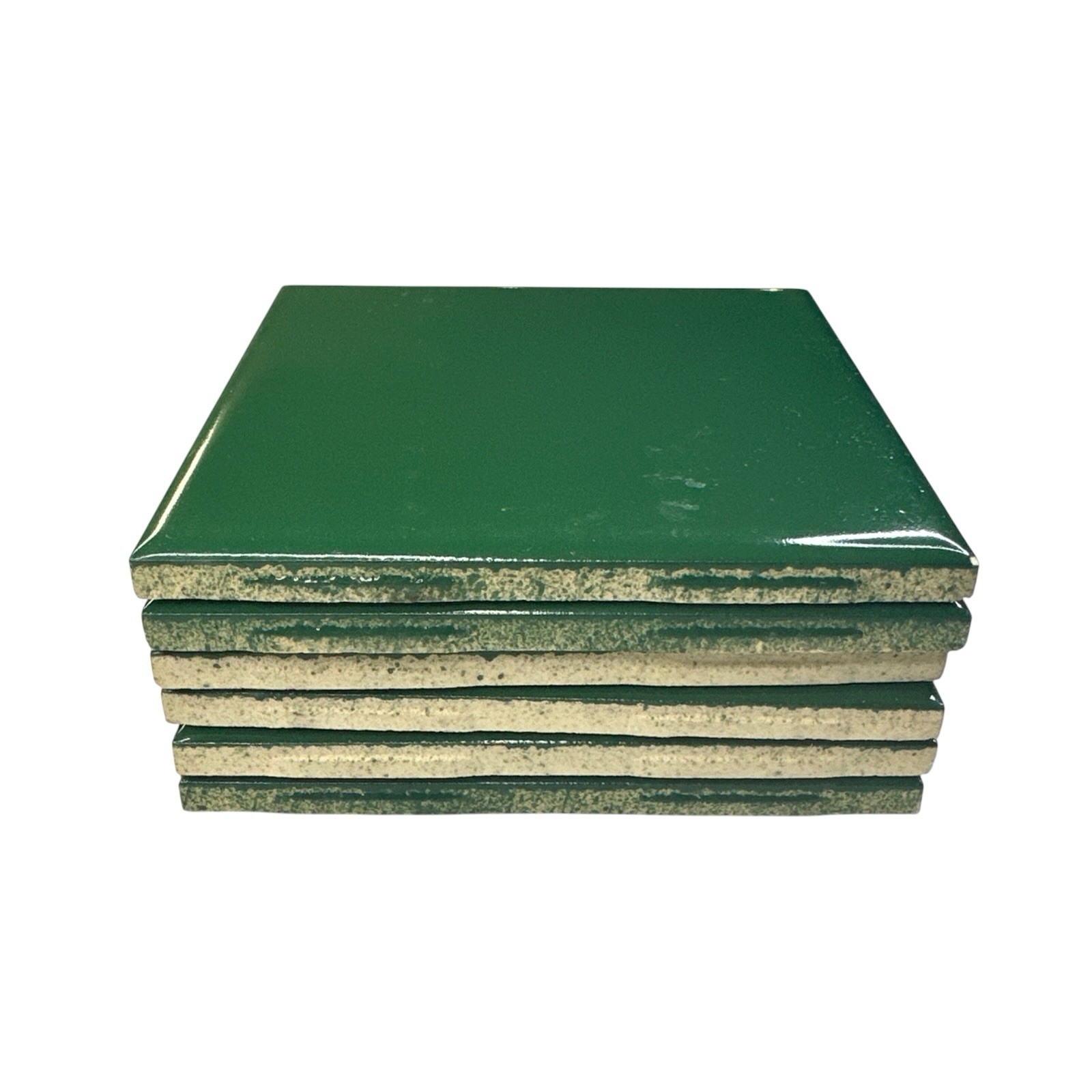 Set Of 6 Vintage Florida Tile Company Emerald Green Square Tile – 4 3/8 X 4 3/8