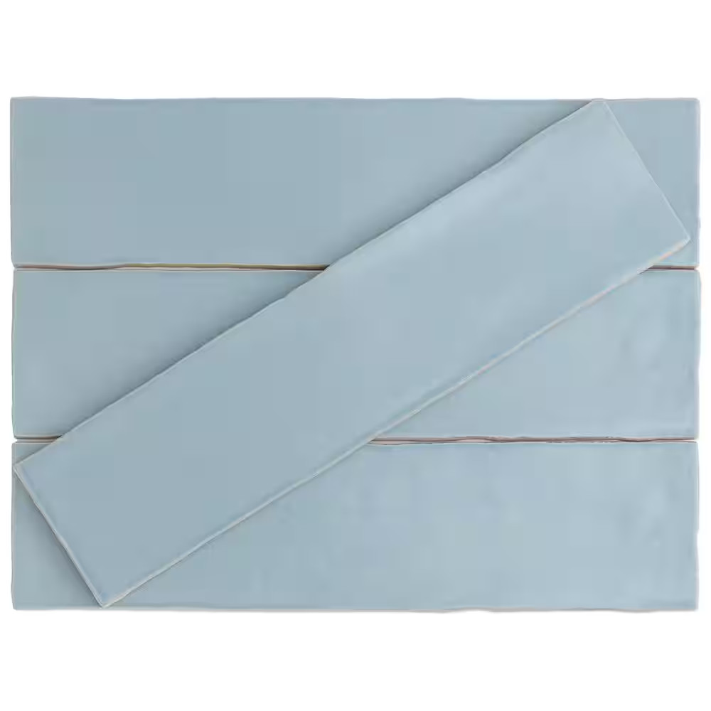 Strait Blue 3 In. X 12 In. 8 Mm Matte Ceramic Subway Wall Tile (22-Piece 5.38 Sq