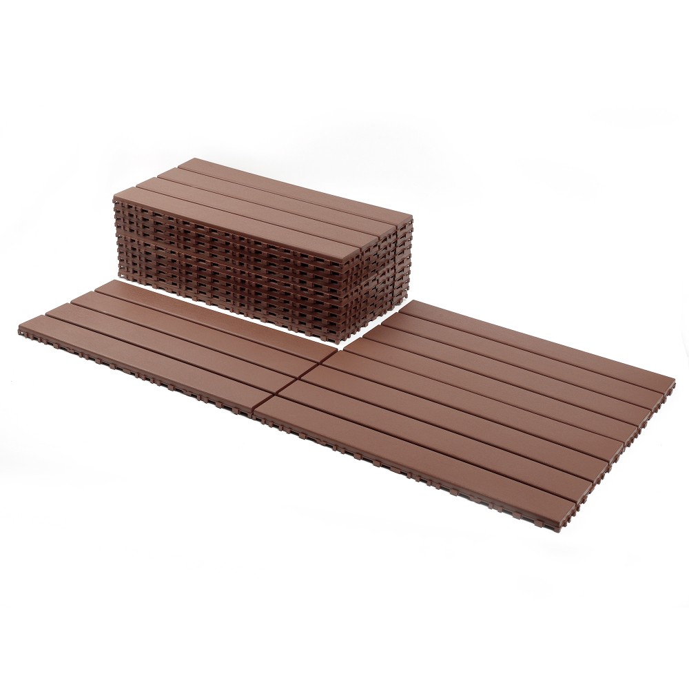 22 pieces of outdoor terrace deck tiles, DIY interlocking decking floor tiles