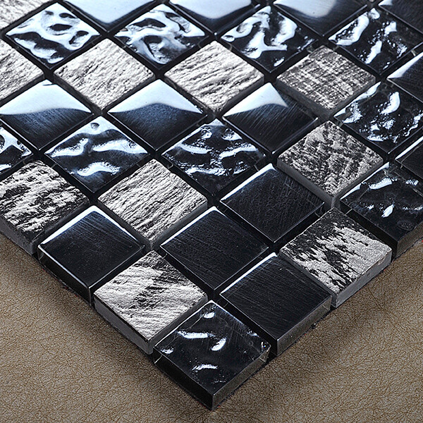 Simple Tile – Glass Stone Mosaic Tile For Kitchen Backsplash GM 4202-Dark Knight