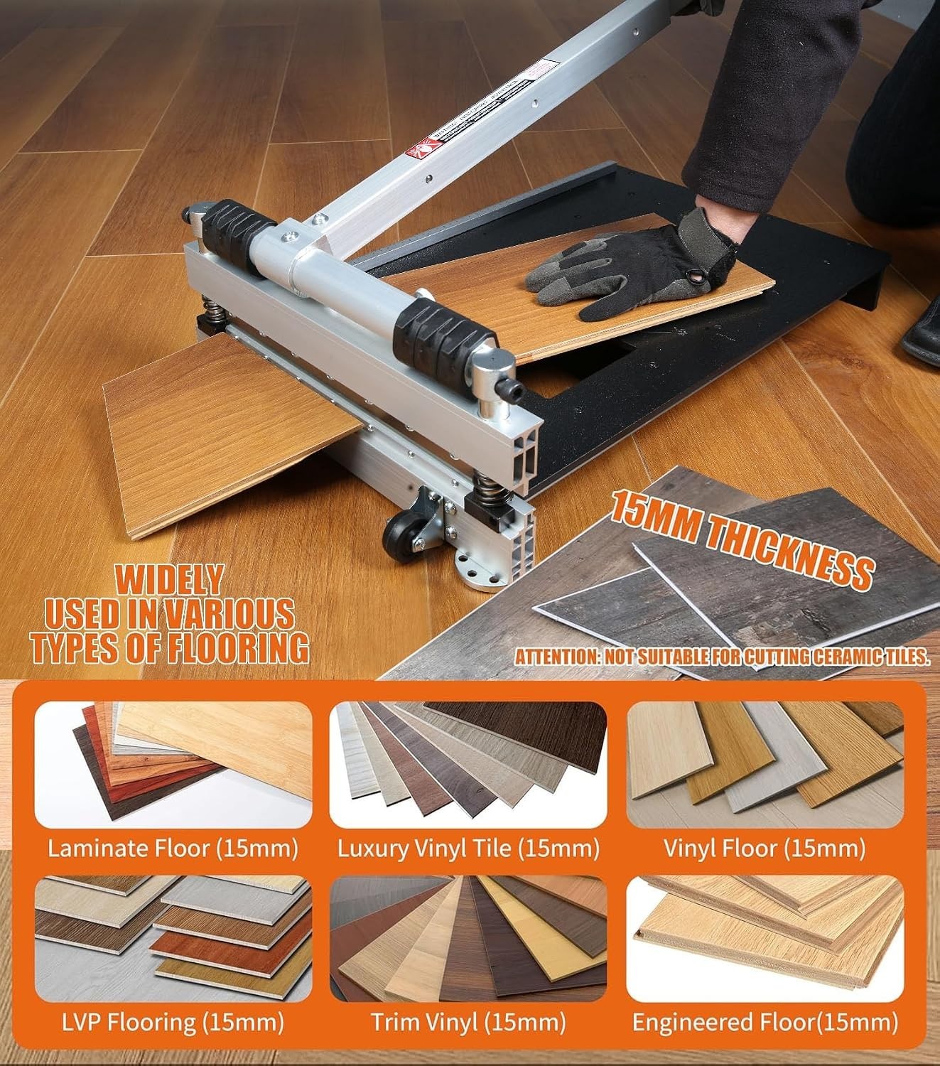 Cutterex 13 Inch Heavy Duty Vinyl Floor Cutter Multi Layer Flooring