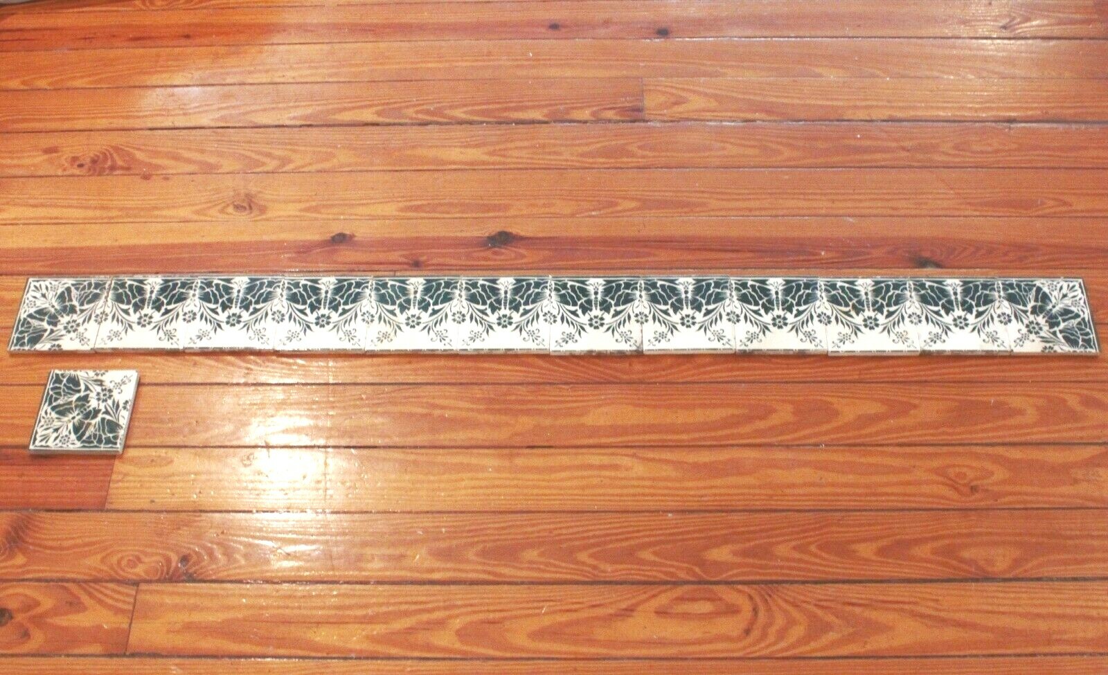 Antique Saint Armand Nord & Hamage Art Nouveau Butterfly Tile Fireplace Frame