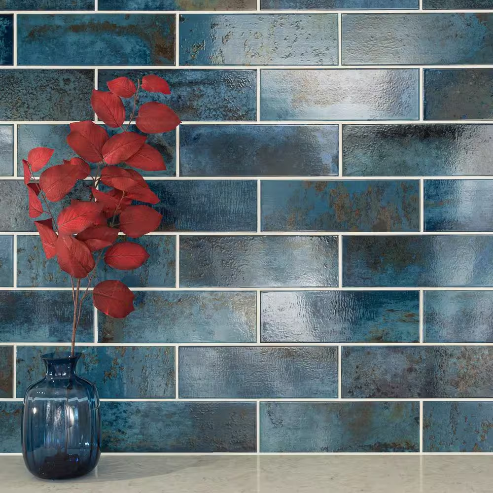 Marina Cobalt 4 In. X 12 In. Glossy Ceramic Subway Wall Tile (11.22 Sq. Ft. / Ca