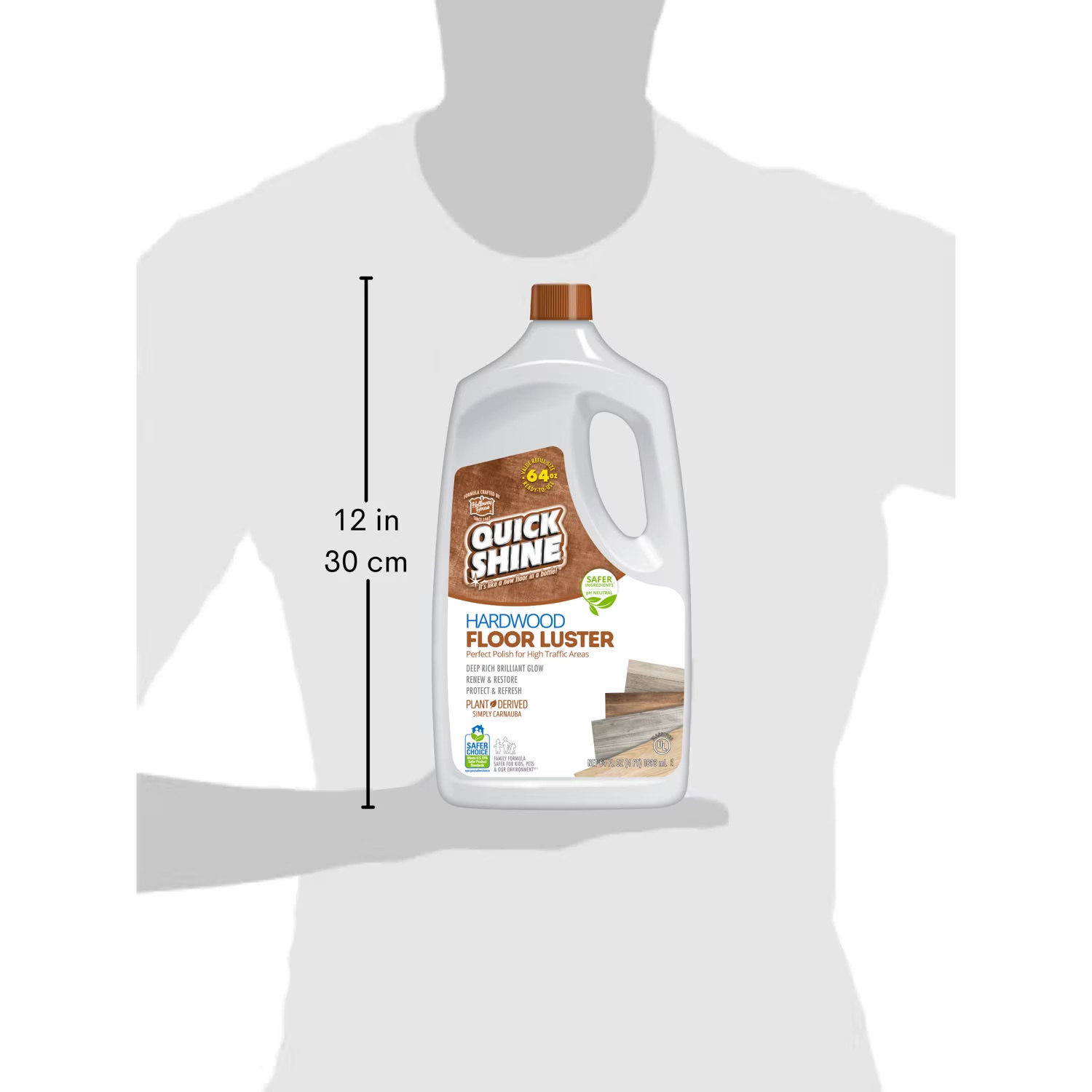 2 Pack Quick Shine Hardwood Floor Luster 64oz PFAS Free Floor Polish and Finish