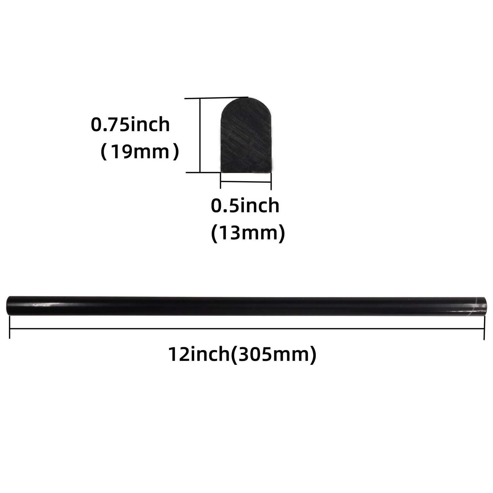 Black 15 Pack Marble Pencil Tile, 0.5″X12″ Polished Marble Tile Edge Trim for…
