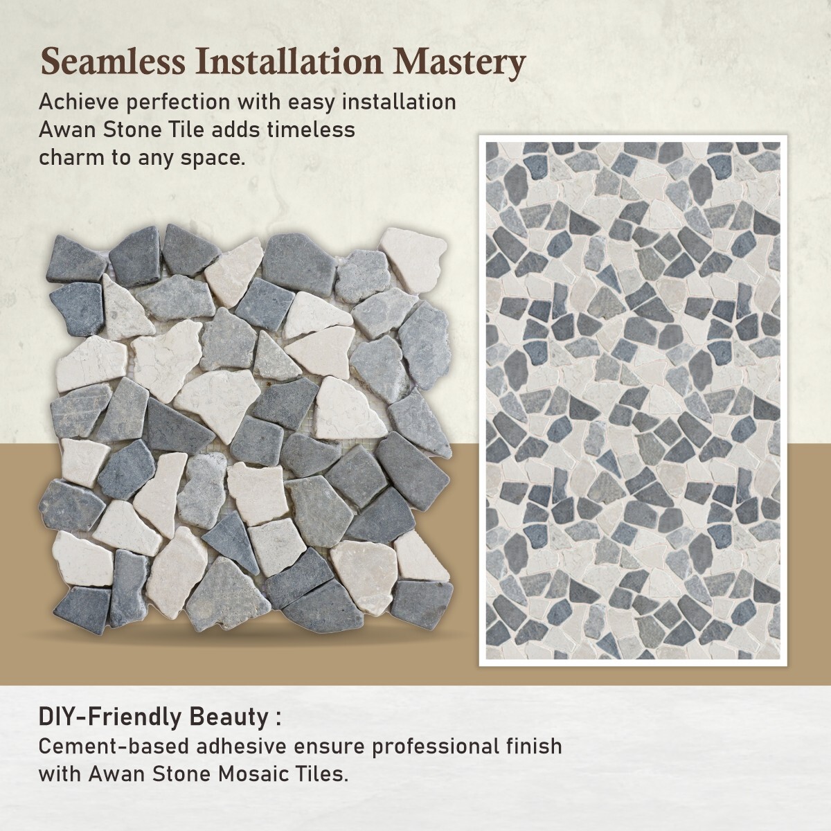 Awan Random Mosaic Wall & Floor Tile ($10.62/SqFt)